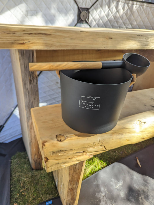 sauna tent bucket for water and portable ladle