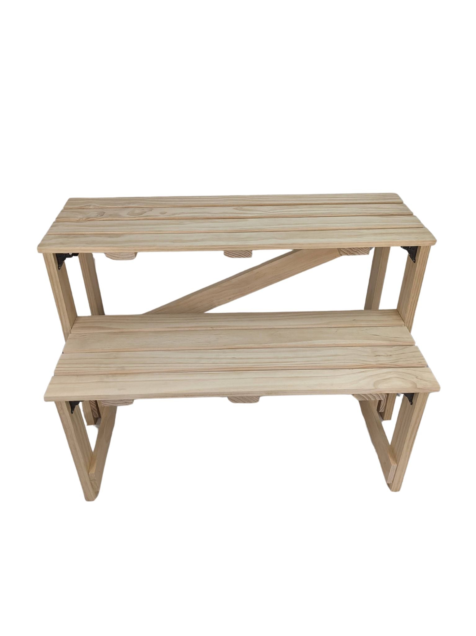 Folding legs on a portable sauna bench
